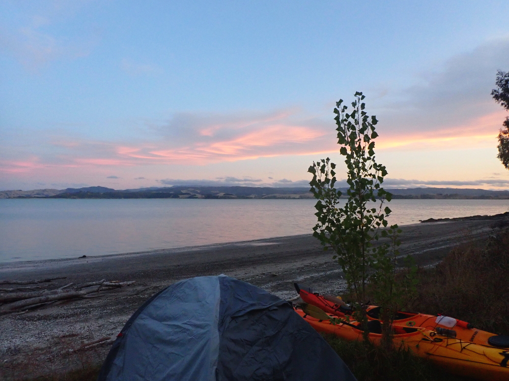 Camp in sunset